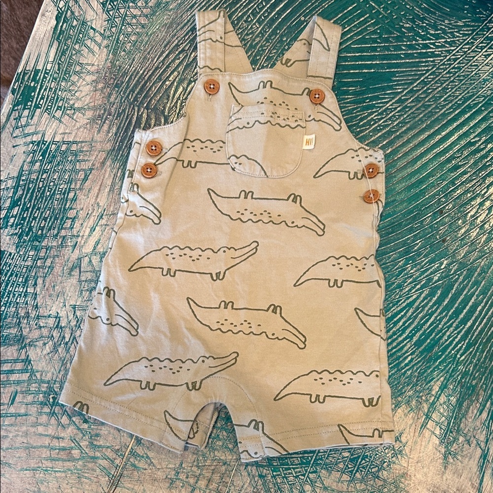 Carter's Tan Crocodile Print Overalls